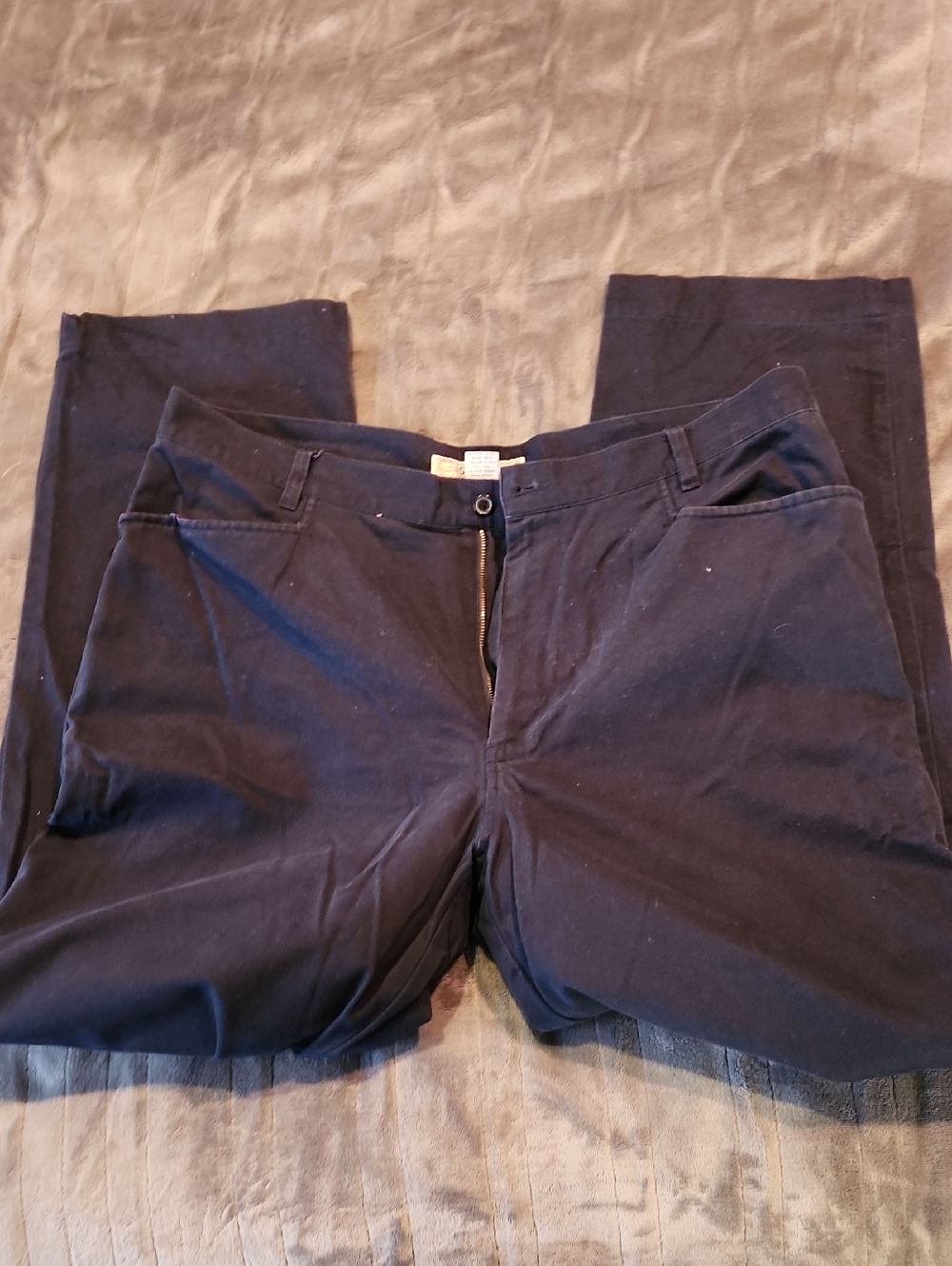 Men’s Navy Blue Straight-Leg Chino Dress Pants, Brand Is Structure, Size 38x32